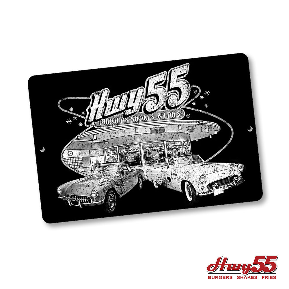 Parking Sign - Highway 55 Restaurant and Corvettes