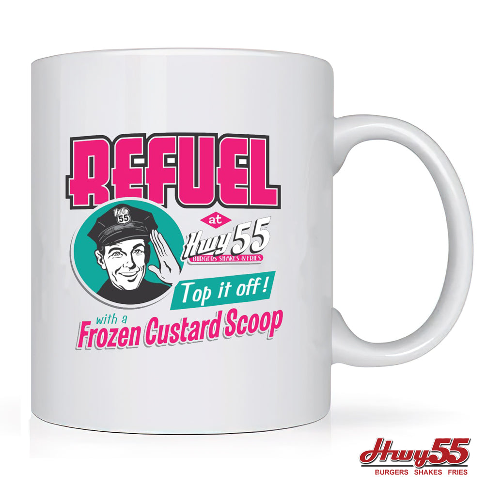 Coffee Mug - Hwy 55 Refuel With Frozen Custard Add Your City Name
