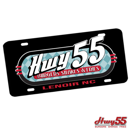 License Plate - Highway 55 Logo with North Carolina Location Name