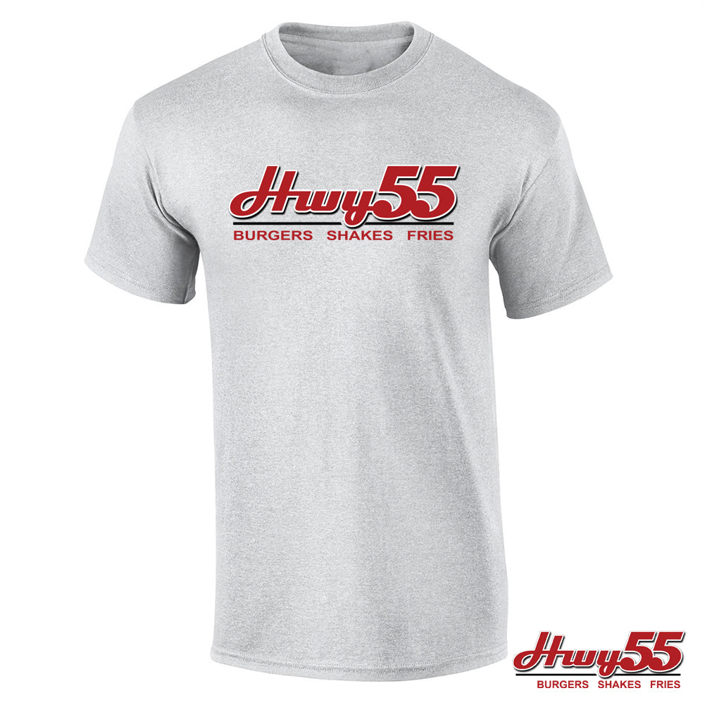 T-Shirt - Highway 55 Cotton Red Black Logo Add Your City